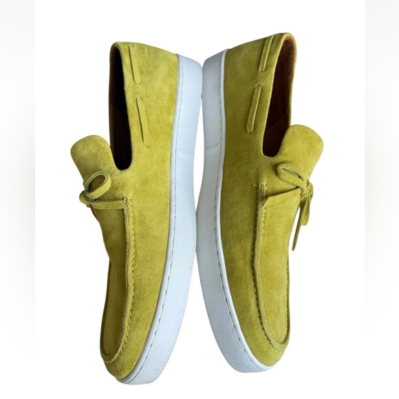 Allen Edmonds Santa Rosa Suede Leather Slip On Loafers Mens Sz 8.5D Citron